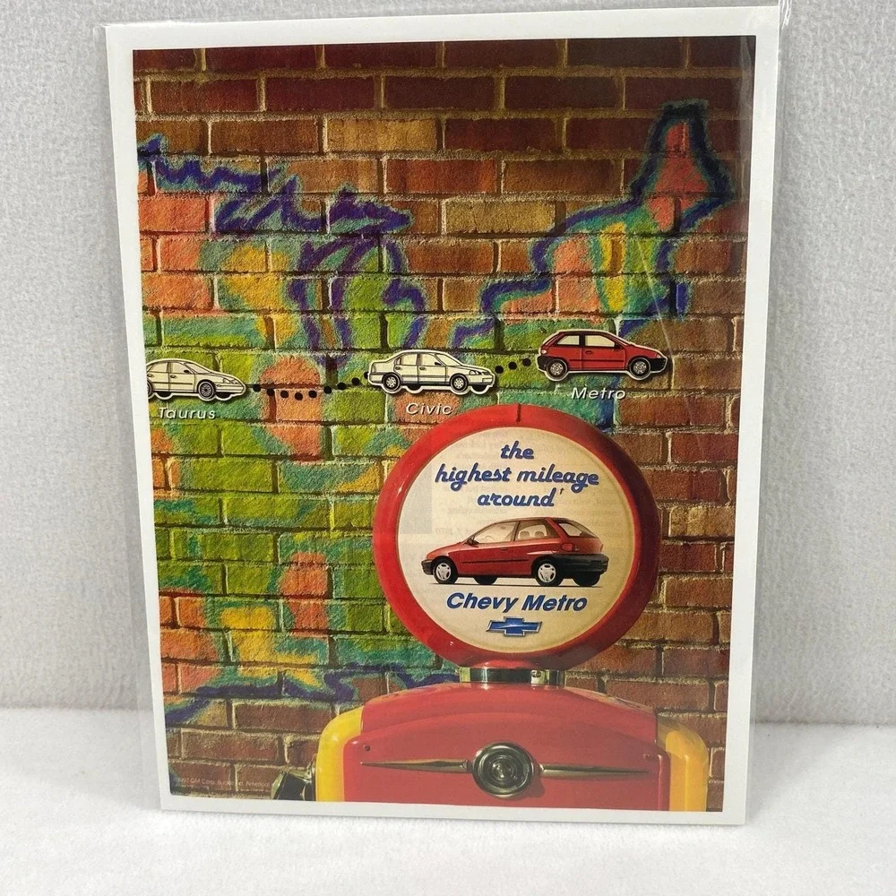 Vintage Print Ad 90's Chevy Metro Car Genuine Magazine Advertisement Ephemera